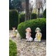 DEKORACJA WIELKANOCNA OGRODOWA KRÓLICZKI Z JAJKIEM LAMPA SOLARNA CERAMICZNA