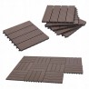 ZESTAW 9X PLASTIKOWE BRĄZOWE DESKI TARASOWE EFEKT DREWNA TARAS 31 X 31 CM