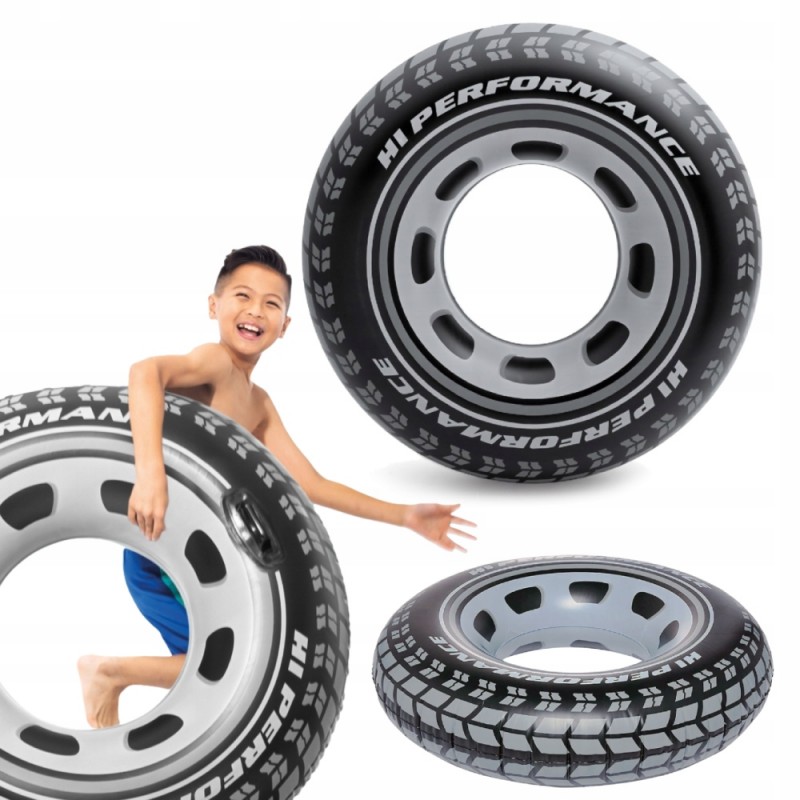 DZIECIĘCE DMUCHANE KOŁO DO PŁYWANIA BASENU INTEX 91CM OPONA CZARNA
