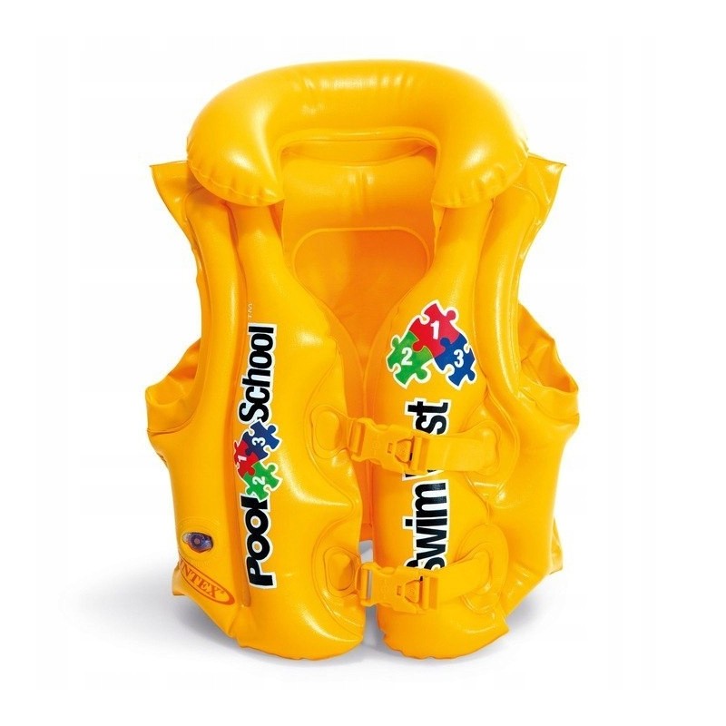 DMUCHANA KAMIZELKA RATUNKOWA DZIECIĘCA KAPOK 3-6 LAT 50X47 CM ŻÓŁTA INTEX