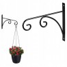 WIESZAK UCHWYT NA DONICZKĘ KWIATY NA ŚCIANĘ CZARNY METAL WISZĄCY 25X30 CM
