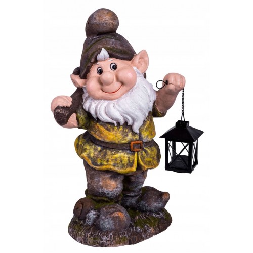 DEKORACJA OGRODOWA OZDOBA KRASNAL Z LATARNIĄ NA ŚWIECZKĘ CERAMICZNY RZEŹBA